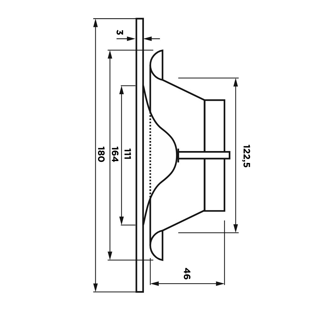 Анемостат со стеклянной внешней частью FOZA D 125 мм. RAL 1013