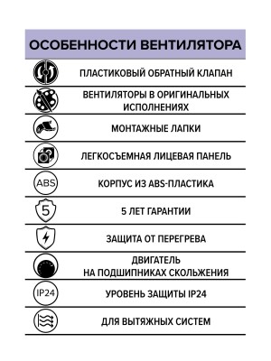 Вентилятор накладной WAVE D100 обр.клапан Gray ERA